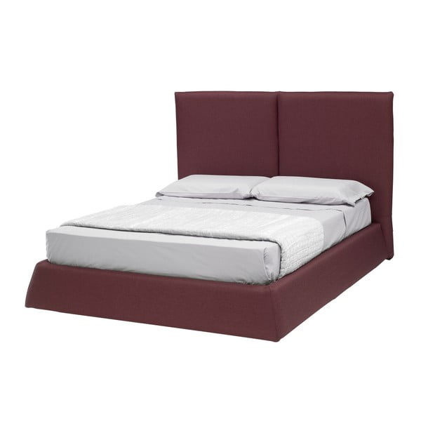 Czerwone łóżko dwuosobowe ze schowkiem 13Casa Ofelia, 160x190 cm