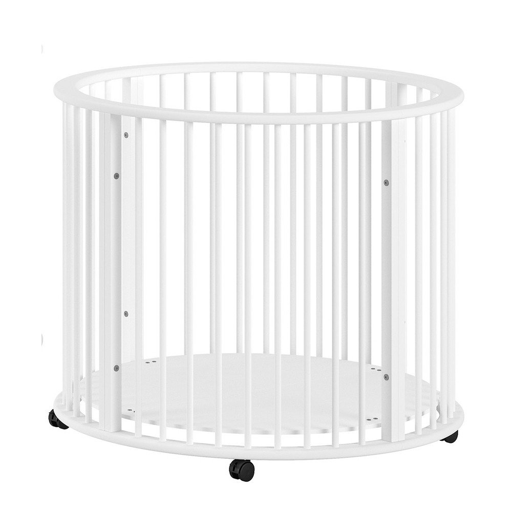 Biały kojec dla dzieci z litego drewna bukowego 90x90 cm Dino – Vipack