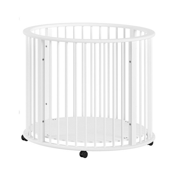 Biały kojec dla dzieci z litego drewna bukowego 90x90 cm Dino – Vipack