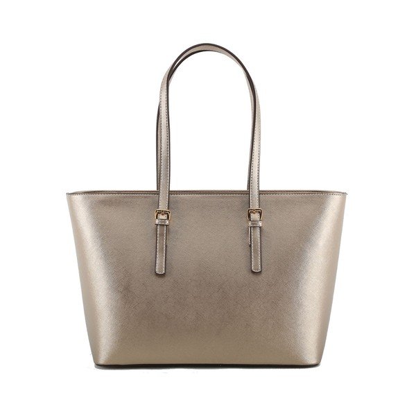 Kremowa torebka ze skóry ekologicznej ze złotymi elementami Beverly Hills Polo Club Anne-image-2