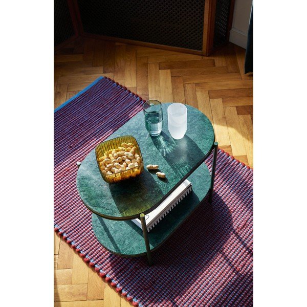 Fioletowo-niebieski dywan z wełny i bawełny Hübsch Lexa, 80x200 cm-image-4