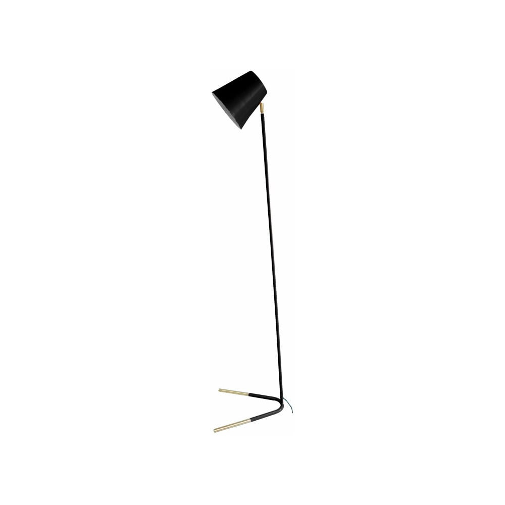 Czarna lampa stojąca z detalami w kolorze złota Leitmotiv Noble