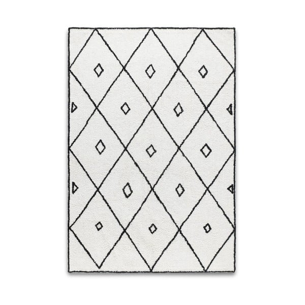 Czarno-biały dywan bawełniany HF Living Morocco Fes, 120x170 cm