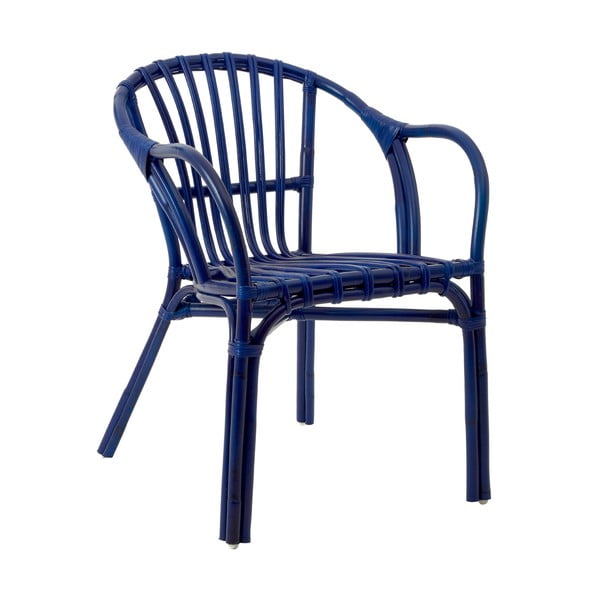 Ciemnoniebieskie krzesło z rattanu Premier Housewares Havana