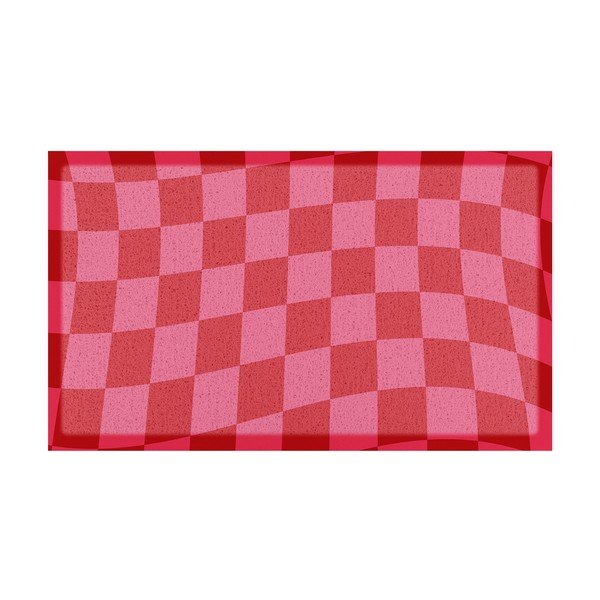 Wycieraczka z plastiku z recyklingu 40x70 cm Wavy Checkerboard  – Artsy Doormats