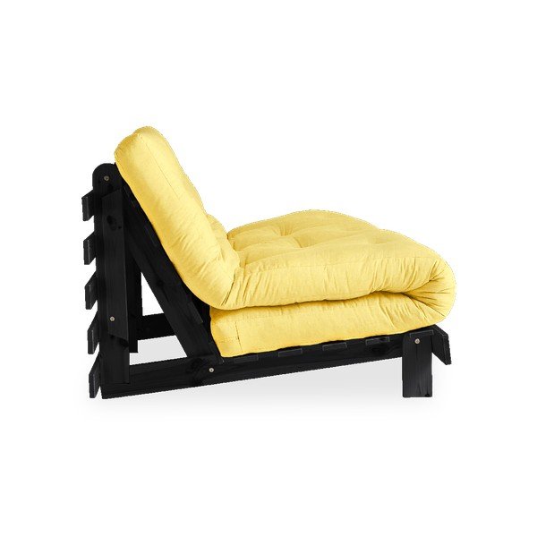 Sofa rozkładana z jasnożółtymobiciem Karup Design Roots Black/Yellow-image-4