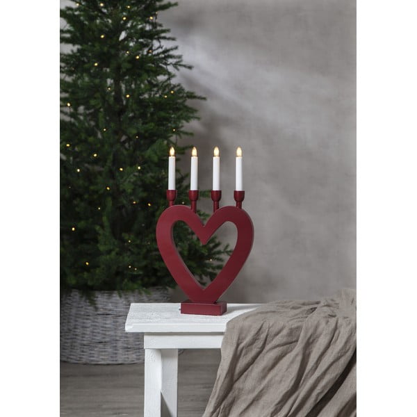 Czerwony świąteczny świecznik LED Star Trading Dala, wys. 45 cm-image-3