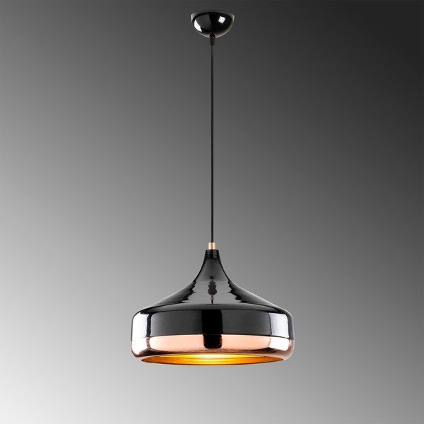 Czarna lampa wisząca z elementami w kolorze miedzi Opviq lights Yildo, ø 36 cm-image-1