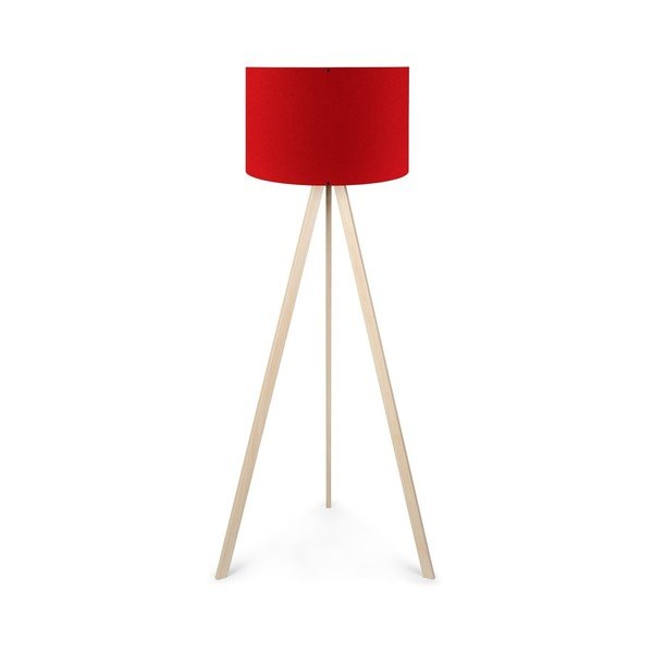 Stojąca lampa z czerwonym abażurem Brussel
