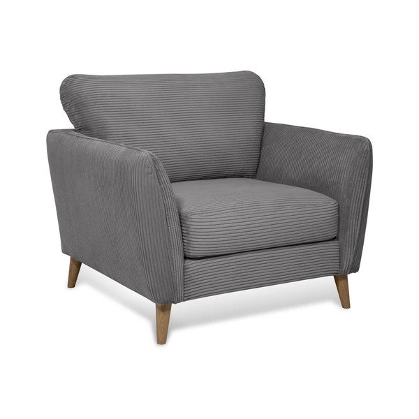 Ciemnoszary sztruksowy fotel Paris – Scandic