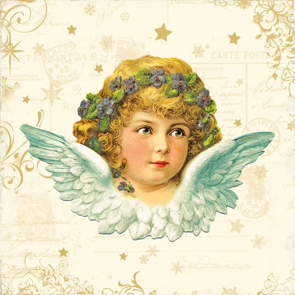 Opakowanie 20 serwetek papierowych ze świątecznym motywem PPD Vintage Angel