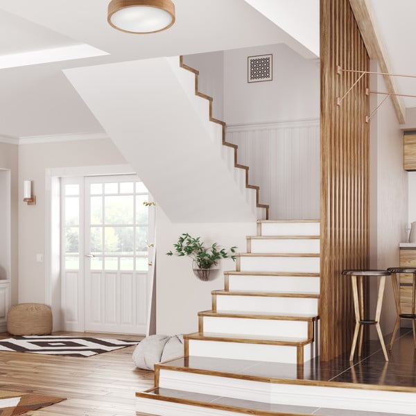 Brązowa lampa sufitowa ze szklanym kloszem ø 37 cm Eveline – LAMKUR-image-1