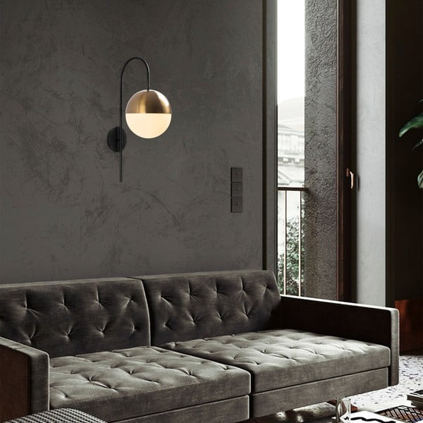 Kinkiet w czarno-złotym kolorze ø 20 cm Bastos – Opviq lights-image-1