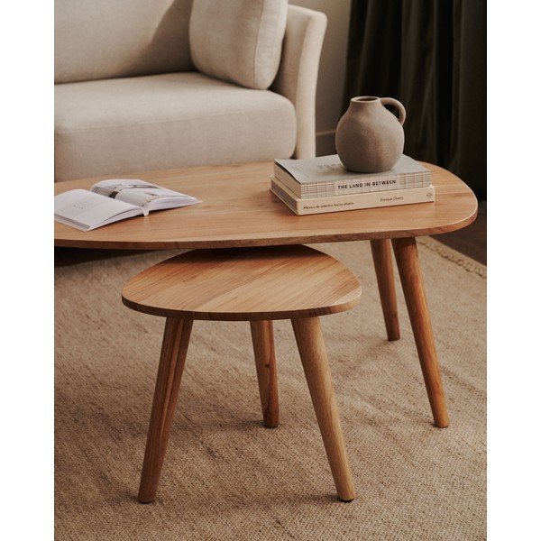 Stoliki z litego drewna akacjowego zestaw 2 szt. Eluana – Kave Home-image-3
