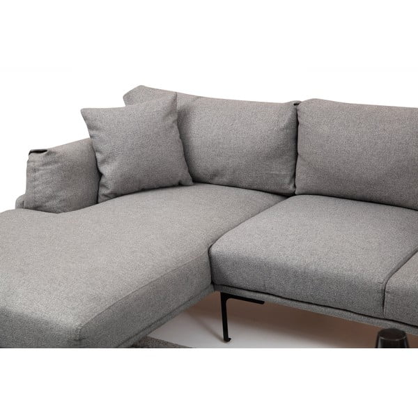 Szara sofa narożna Artie Leo, lewy narożnik-image-4
