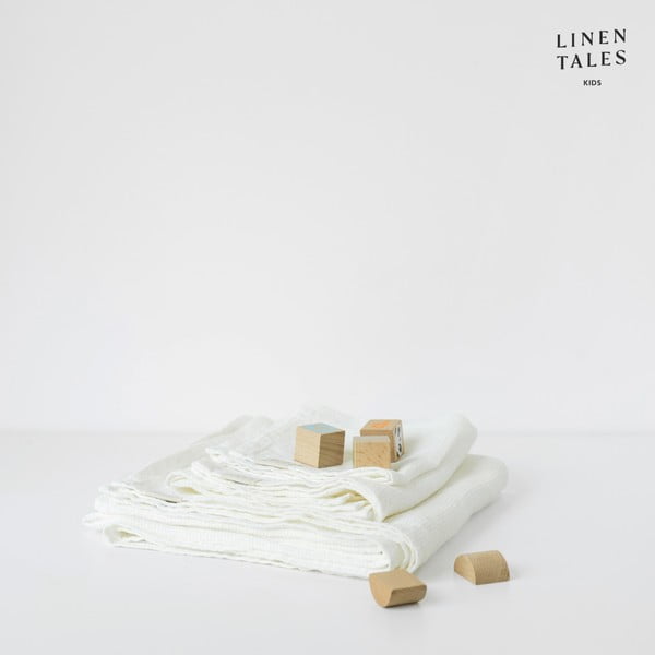 Biały lniany ręcznik dziecięcy 45x90 cm – Linen Tales