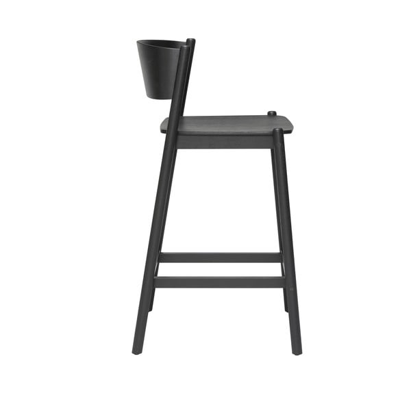 Czarny hoker w dekorze dębu (wysokość siedziska 75 cm) Oblique – Hübsch-image-2