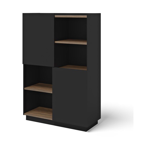 Czarny regał w dekorze orzecha 180x83 cm Nina – TemaHome-image-2