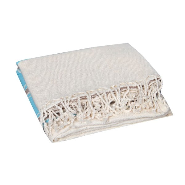 Turkusowy ręcznik hammam Veronica Turquoise, 90x190 cm