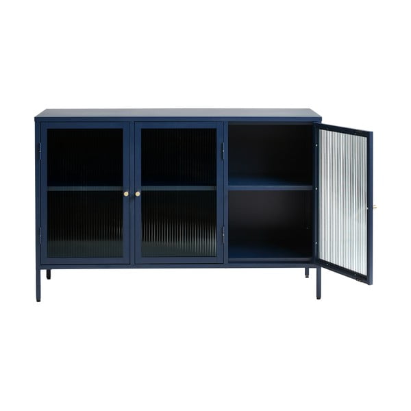 Niebieskia metalowa witryna Unique Furniture Bronco, wys. 85 cm-image-4