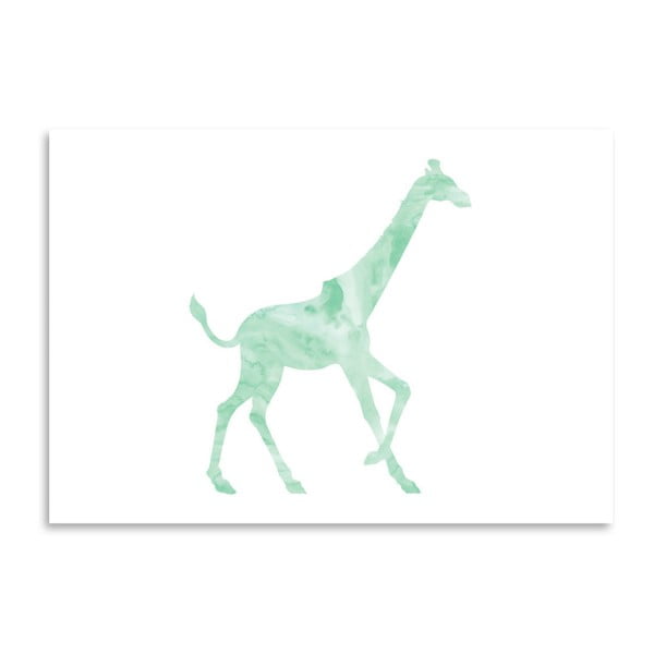 Plakat Americanflat Giraffe in Mint, 30x42 cm
