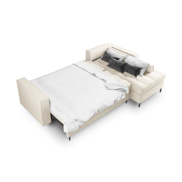 Jasnobeżowy rozkładany narożnik Milo Casa Santo, prawostronny-image-4