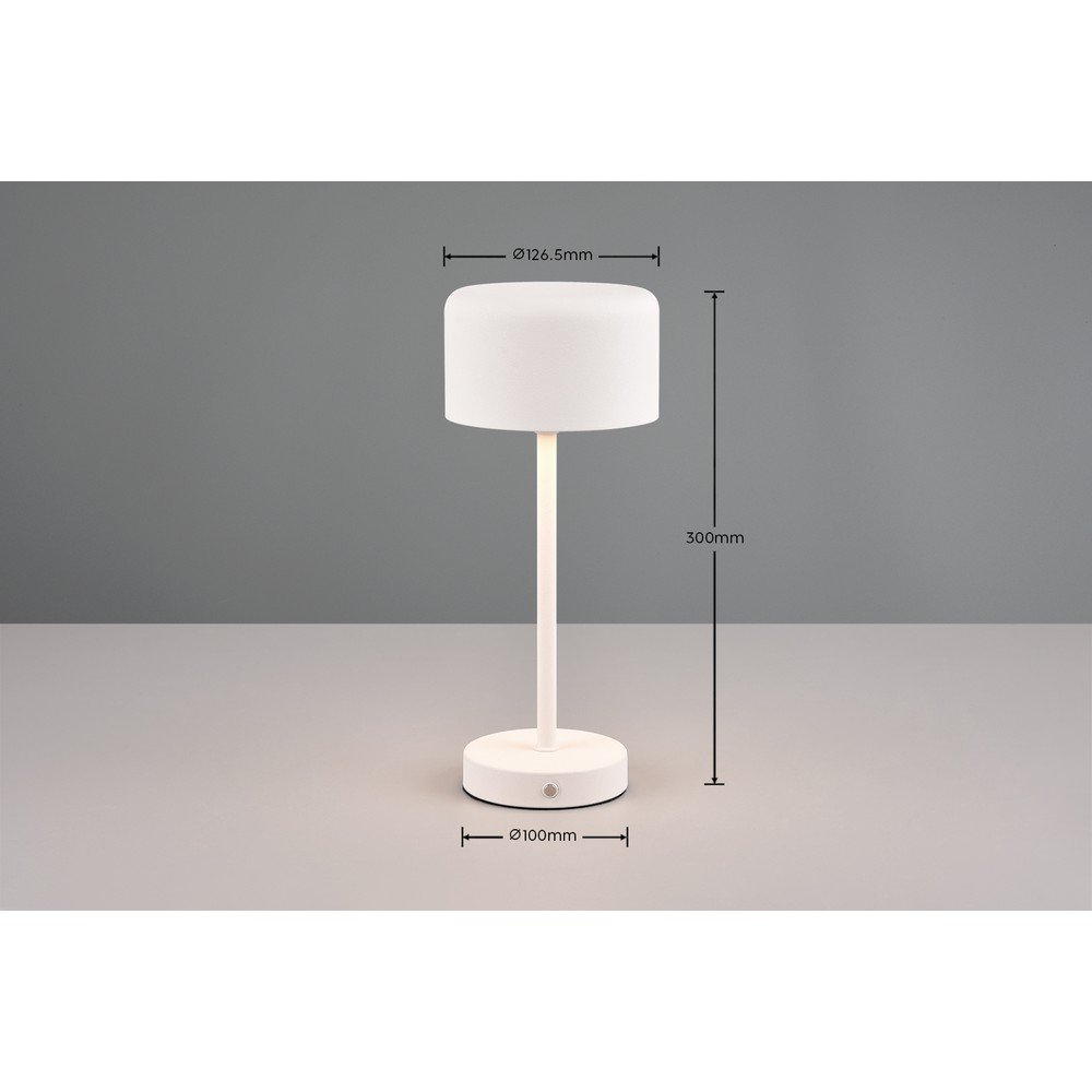Biała lampa stołowa LED ze ściemniaczem (wys. 30 cm) Jeff – Reality (zdjęcie 7)