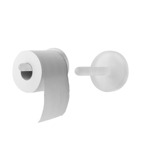Samoprzylepny uchwyt na papier toaletowy Portaro, biały