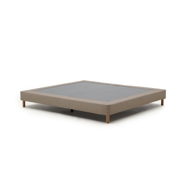 Brązowe tapicerowane łóżko dwuosobowe bez zagłówka 160x200 cm Ofelia – Kave Home