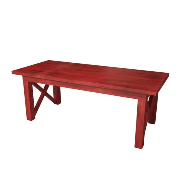 Czerwony stolik z litego drewna sosnowego Ricco