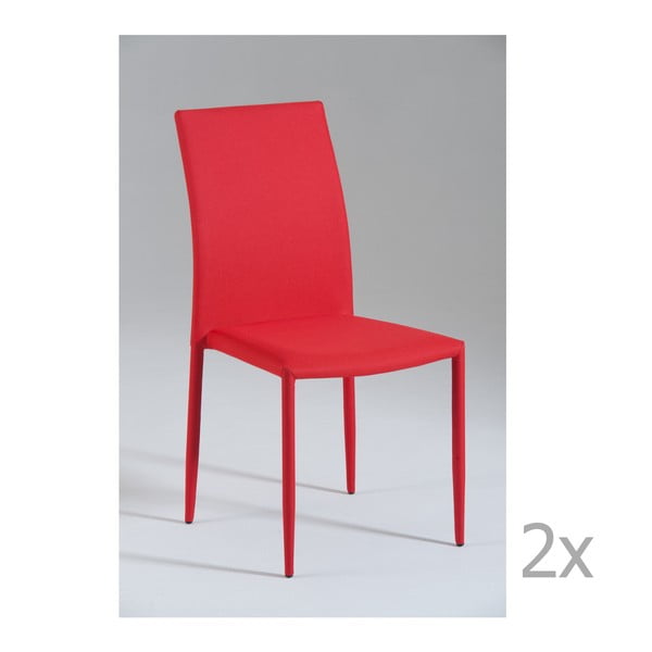 Zestaw 2 czerwonych krzeseł Castagnetti Fabi