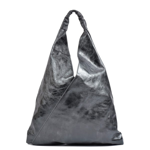 Czarna torba na zakupy ze skóry Isabella Rhea Truhna