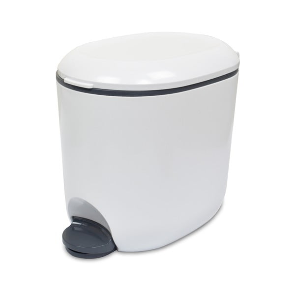 Biały plastikowy kosz na śmieci z pedałem 3,5 l – Addis