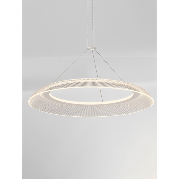 Aluminiowa lampa wisząca LED w matowym białym kolorze z kloszem ze szkła akrylowego ø 60 cm Mantle – Nova Luce-image-2