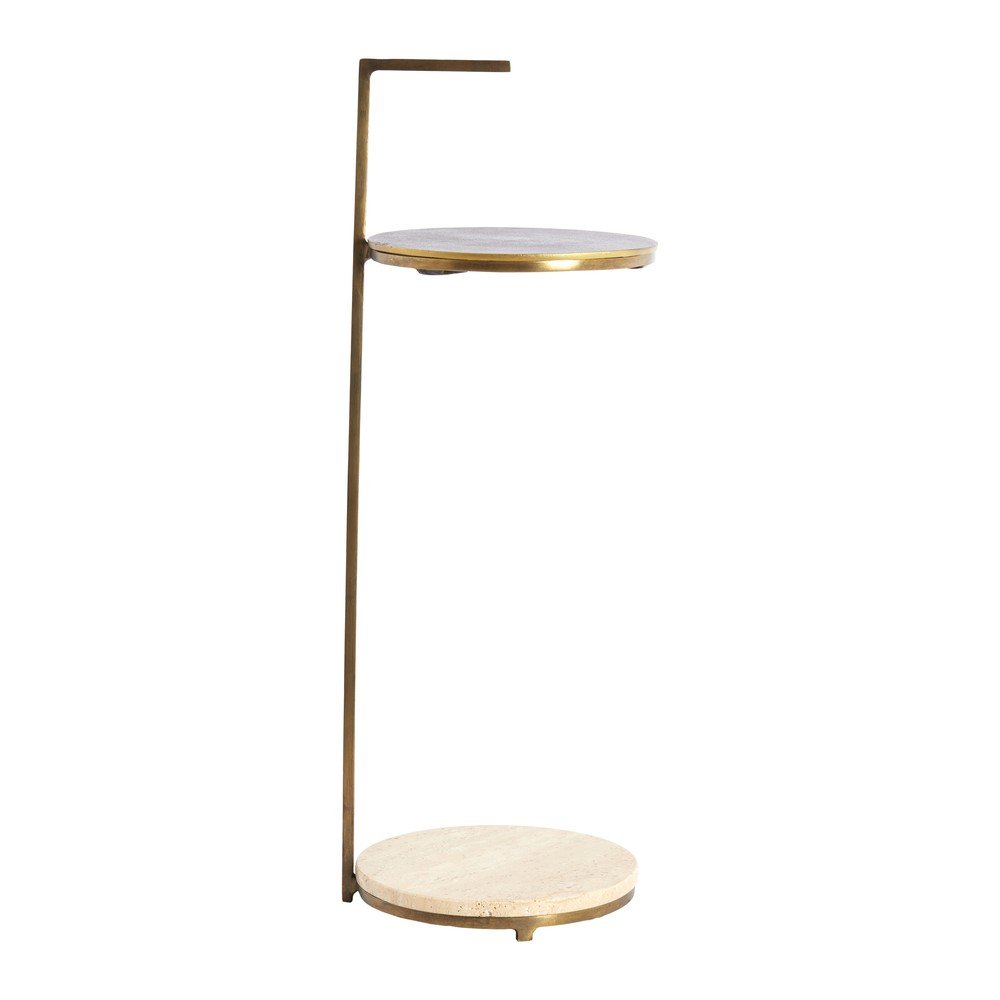 Okrągły stolik z kamiennym blatem ø 26 cm Leda – Light & Living