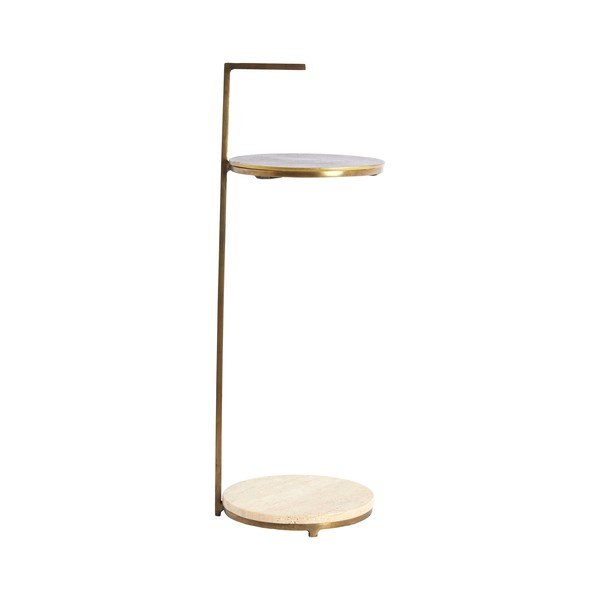 Okrągły stolik z kamiennym blatem ø 26 cm Leda – Light & Living