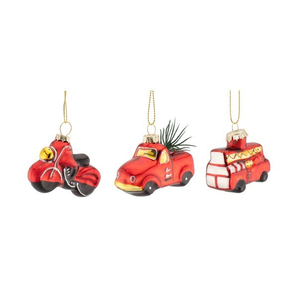 Szklane bombki zestaw 3 szt. 3 cm Transport – Sass & Belle