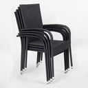Czarne plastikowe krzesła ogrodowe zestaw 4 szt. Paris – Bonami Essentials