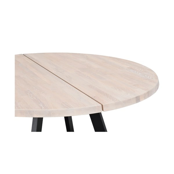 Okrągły stół do jadalni z bielonego drewna dębowego Rowico Freddie, ø 160 cm-image-4