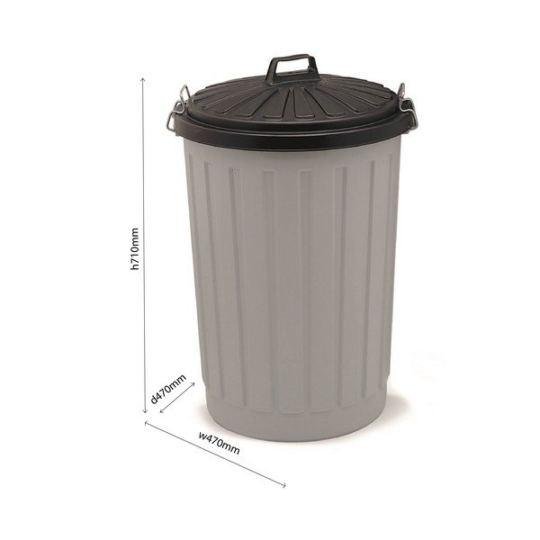 Szara plastikowy śmietnik z czarnym wiekiem Addis, wys. 71 cm-image-1