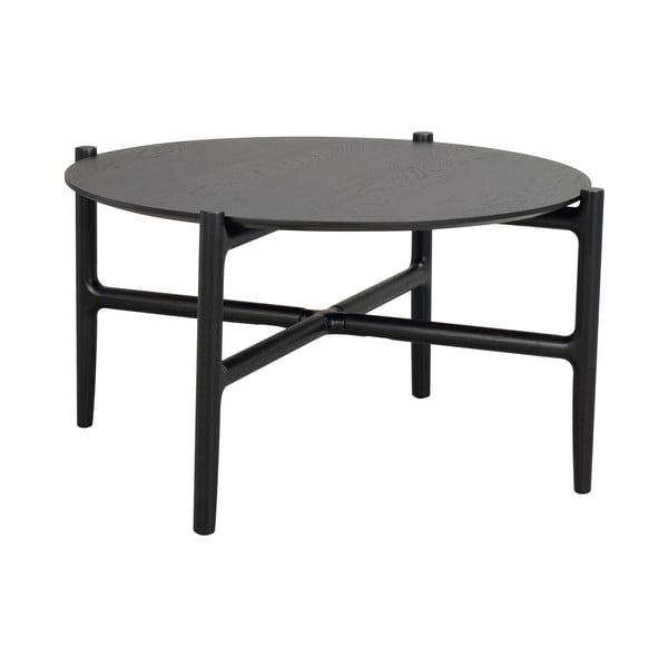 Czarny stolik z drewna dębowego Rowico Holton, ø 80 cm-image-4