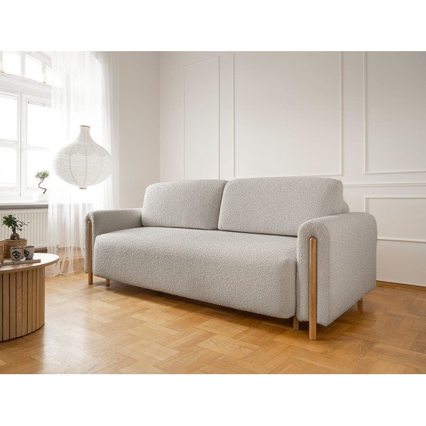 Szarobeżowa rozkładana/ze schowkiem sofa z materiału bouclé 244 cm Arcadova – ELTAP-image-3
