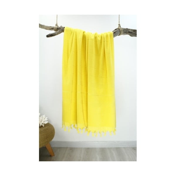 Żółty ręcznik Hammam Classic Style, 90x180 cm