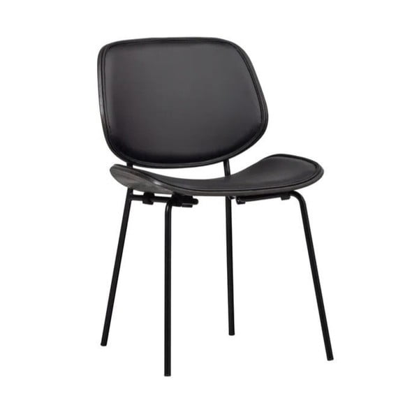 Czarne krzesła zestaw 2 szt. z imitacji skóry Close In – WOOOD