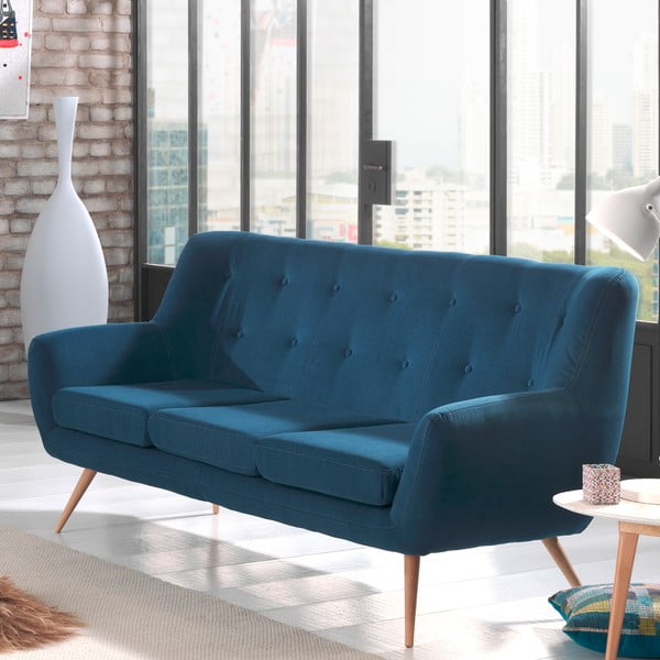 Niebieska sofa 3-osobowa Sinkro Sofia