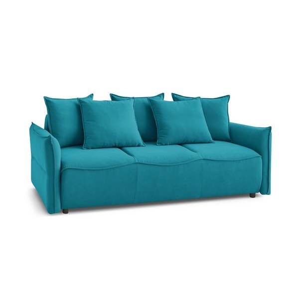 Turkusowa rozkładana sofa 226 cm Leon – Bobochic Paris-image-3