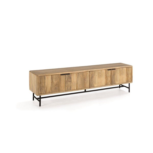 Szafka pod TV z litego drewna mango w naturalnym kolorze 190x50x40 cm Mundra – MOME-image-2