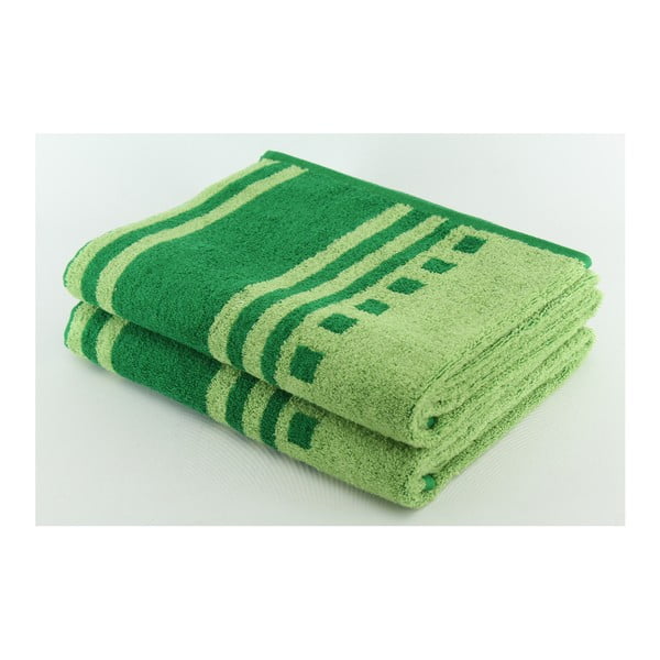 Zestaw 2 ręczników Capri Grass Green, 70x140 cm