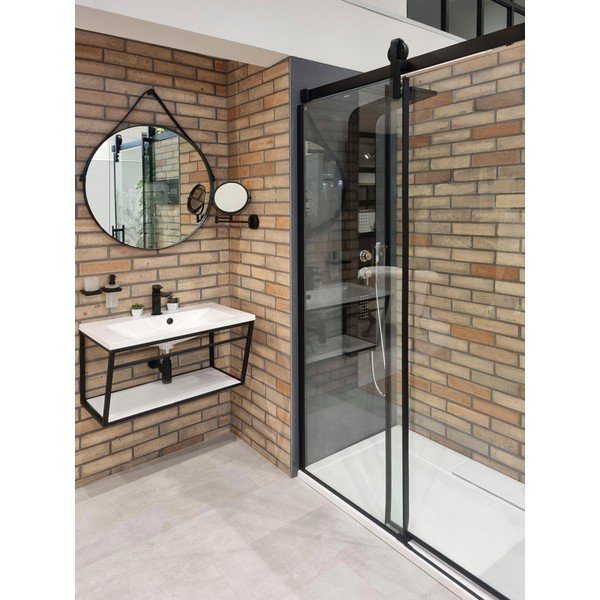 Biało-czarny stalowy wiszący stelaż pod umywalkę 60x40 cm Ska – Sapho-image-1