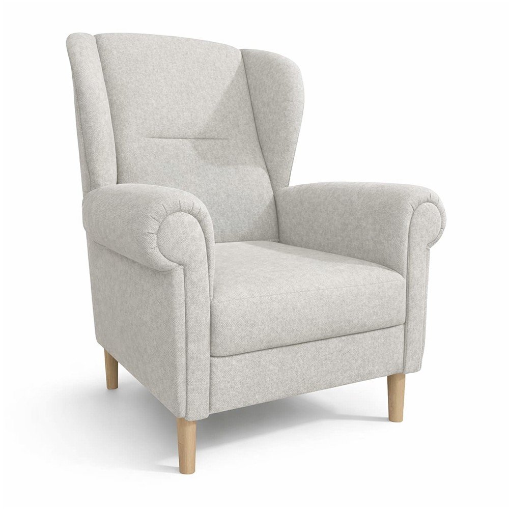 Beżowy fotel typu uszak Swan – Ropez